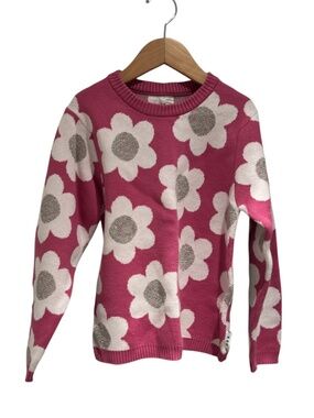 HUX pink/white/metallic floral print knit sweater - size 5